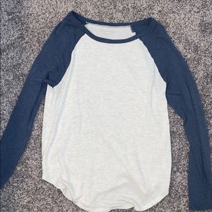 American Eagle Blue/White Long Sleeve Shirt